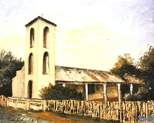 IGLESIA DE LA CIUDAD DE TACUATÍ - ÓLEO DE GRISELDA ROSSI SCHUBERT